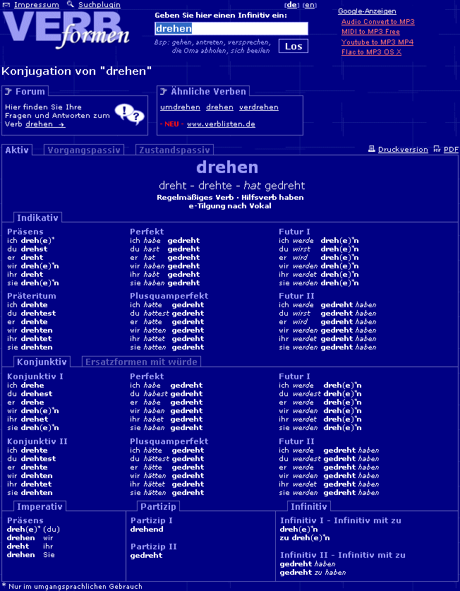 Deutsche Verbformen